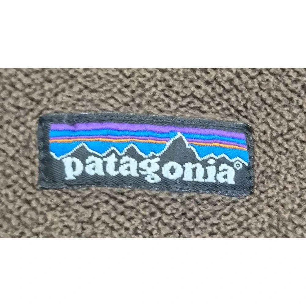 Patagonia men's Pique Knit fleece Jacket brown Full Zip Outdoors Size M 25780